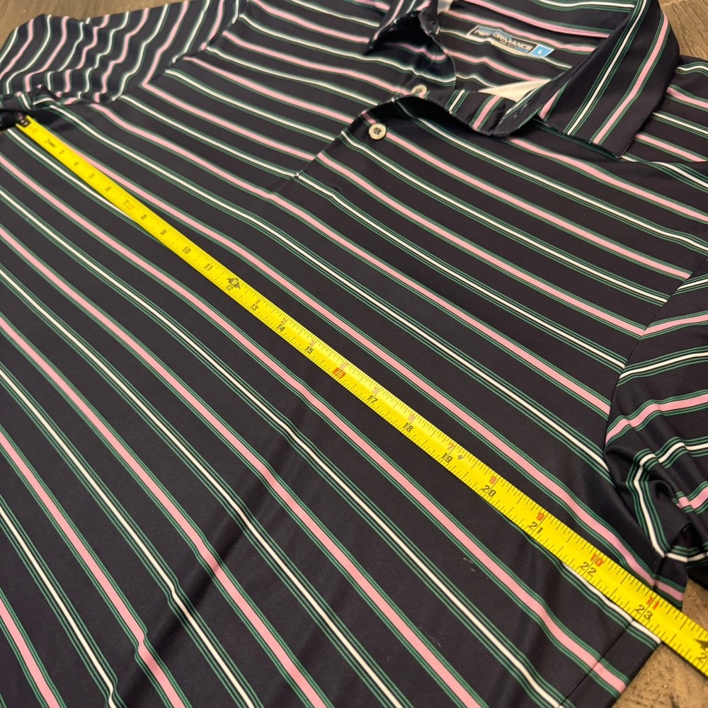 Roundtree And Yorke Performance Striped Short Sleeve Golf Polo Shirt Men's SZ L - Picture 4 of 8